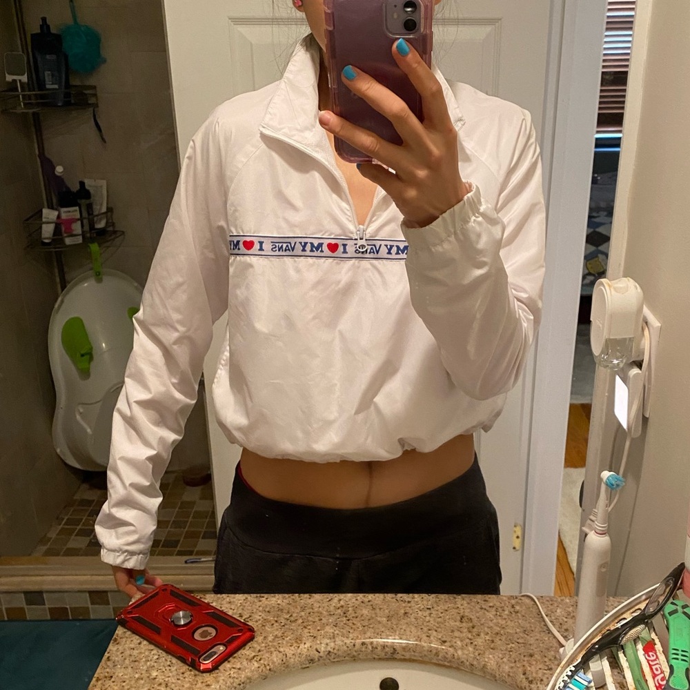 Vans white taping logo rain Jacket key anorak